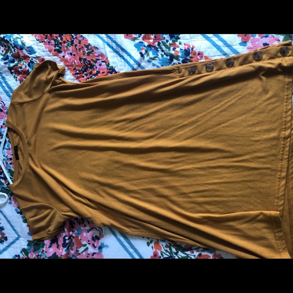 Mustard yellow dress with buttons